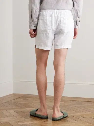 James Perse Straight-Leg Garment-Dyed Linen Drawstring Shorts - Men | Thumbnail 4