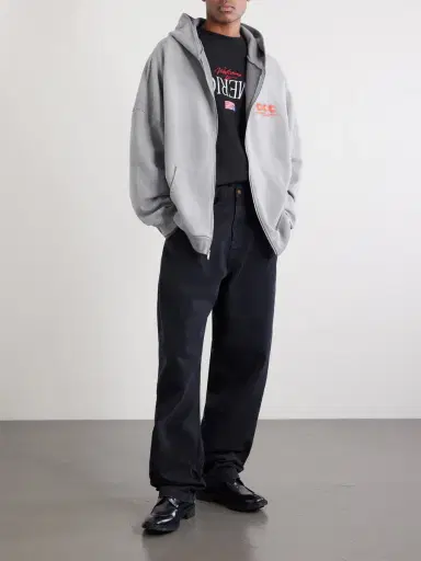 Willy Chavarria Logo-Embroidered Cotton-Jersey Zip-Up Hoodie - Men | Thumbnail 2