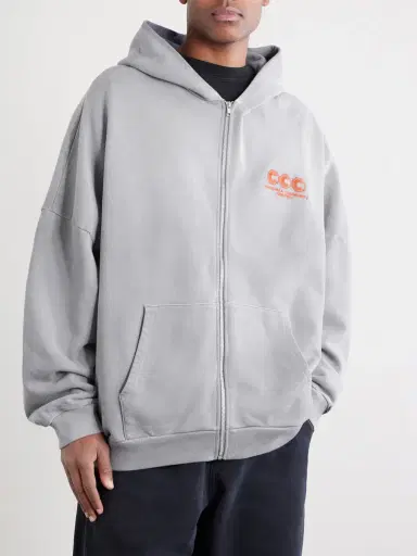 Willy Chavarria Logo-Embroidered Cotton-Jersey Zip-Up Hoodie - Men | Thumbnail 3