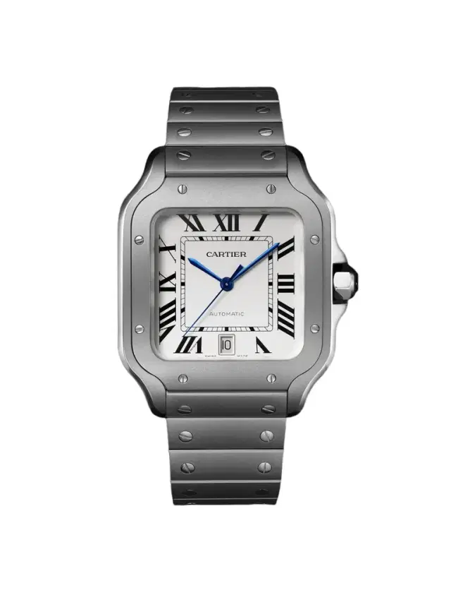 Santos de  Large Automatic 47.5mm Titanium and Alligator Watch, Ref. No. CRWSSA0089 - Men