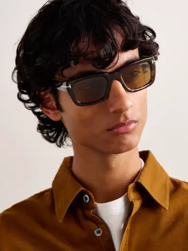 Tom Ford Icon Rectangular-Frame Tortoiseshell Acetate Sunglasses - Men | Thumbnail 2