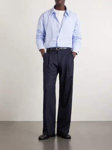 A.P.C. Malaury Logo-Embroidered Striped Cotton-Poplin Shirt - Men | Thumbnail 2 A.P.C. Malaury Logo-Embroidered Striped Cotton-Poplin Shirt - Men | Thumbnail 2