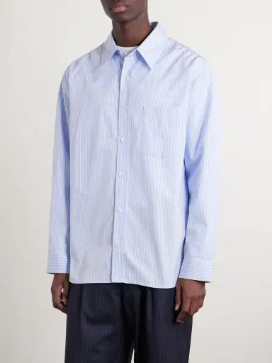 A.P.C. Malaury Logo-Embroidered Striped Cotton-Poplin Shirt - Men | Thumbnail 3 A.P.C. Malaury Logo-Embroidered Striped Cotton-Poplin Shirt - Men | Thumbnail 3