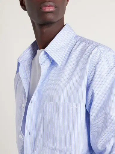 A.P.C. Malaury Logo-Embroidered Striped Cotton-Poplin Shirt - Men | Thumbnail 5 A.P.C. Malaury Logo-Embroidered Striped Cotton-Poplin Shirt - Men | Thumbnail 5