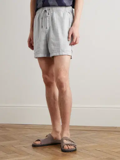 James Perse Straight-Leg Garment-Dyed Linen Drawstring Shorts - Men | Thumbnail 3 James Perse Straight-Leg Garment-Dyed Linen Drawstring Shorts - Men | Thumbnail 3