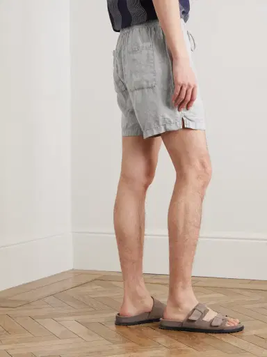 James Perse Straight-Leg Garment-Dyed Linen Drawstring Shorts - Men | Thumbnail 4 James Perse Straight-Leg Garment-Dyed Linen Drawstring Shorts - Men | Thumbnail 4