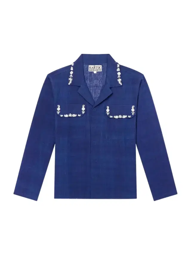 Kartik Research Surya Camp-Collar Embellished Embroidered Cotton Shirt - Men