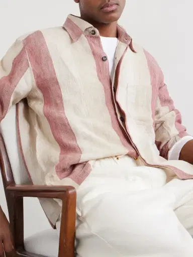 Kartik Research Striped Linen-Gauze Shirt - Men | Thumbnail 5 Kartik Research Striped Linen-Gauze Shirt - Men | Thumbnail 5