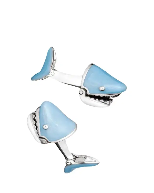 Jan Leslie Movable Shark Face Cuff Links