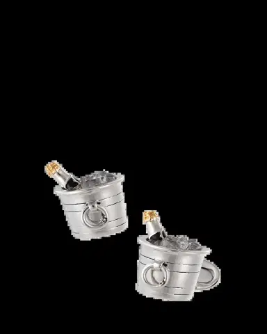 Jan Leslie Sterling Silver Crystal Quartz Champagne Bucket Cuff Links | Thumbnail 2 Jan Leslie Sterling Silver Crystal Quartz Champagne Bucket Cuff Links | Thumbnail 2