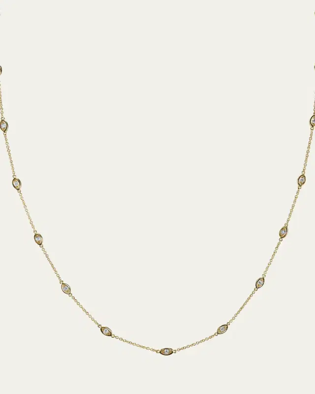 Marquis Segment Necklace Gold