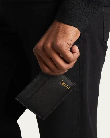 Saint Laurent Cassandre YSL Tiny Monogram Card Case in Smooth Leather | Thumbnail 4 Saint Laurent Cassandre YSL Tiny Monogram Card Case in Smooth Leather | Thumbnail 4