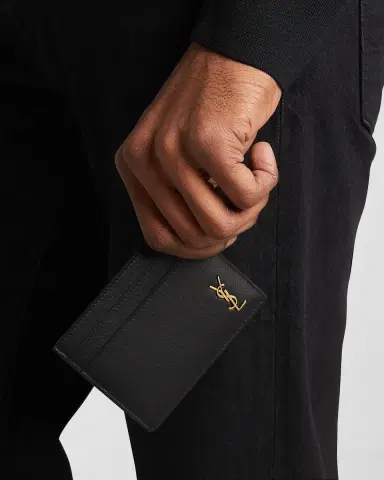 Saint Laurent Cassandre YSL Tiny Monogram Card Case in Smooth Leather | Thumbnail 1 Saint Laurent Cassandre YSL Tiny Monogram Card Case in Smooth Leather | Thumbnail 1