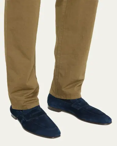 ZEGNA Men's Suede Penny Loafers | Thumbnail 2