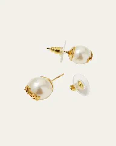 Saint Laurent YSL Pearly Stud Earrings | Thumbnail 4