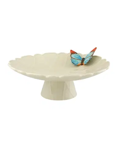 Bordallo Pinheiro "Cloudy Butterflies" Cake Plate by Claudia Schiffer, 15" | Thumbnail 1