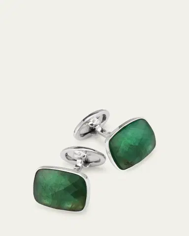 Jan Leslie Men's Square Emerald Cufflinks | Thumbnail 4