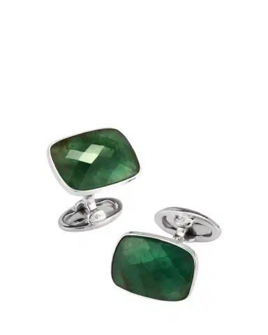 Jan Leslie Men's Square Emerald Cufflinks | Thumbnail 1