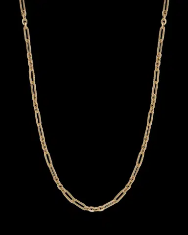 Maura Green Jewelry 14K Yellow Gold Semi-Hollow Fancy Link Chain Necklace, 20" | Thumbnail 2
