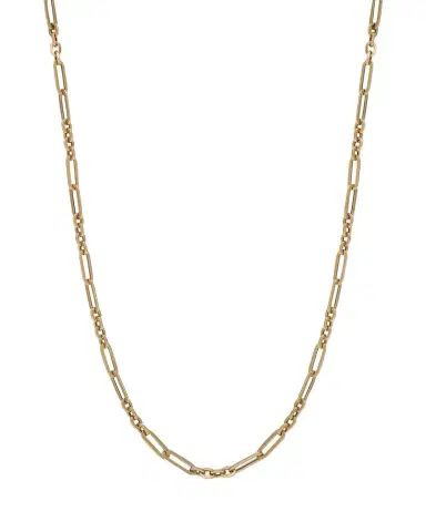 Maura Green Jewelry 14K Yellow Gold Semi-Hollow Fancy Link Chain Necklace, 20" | Thumbnail 1