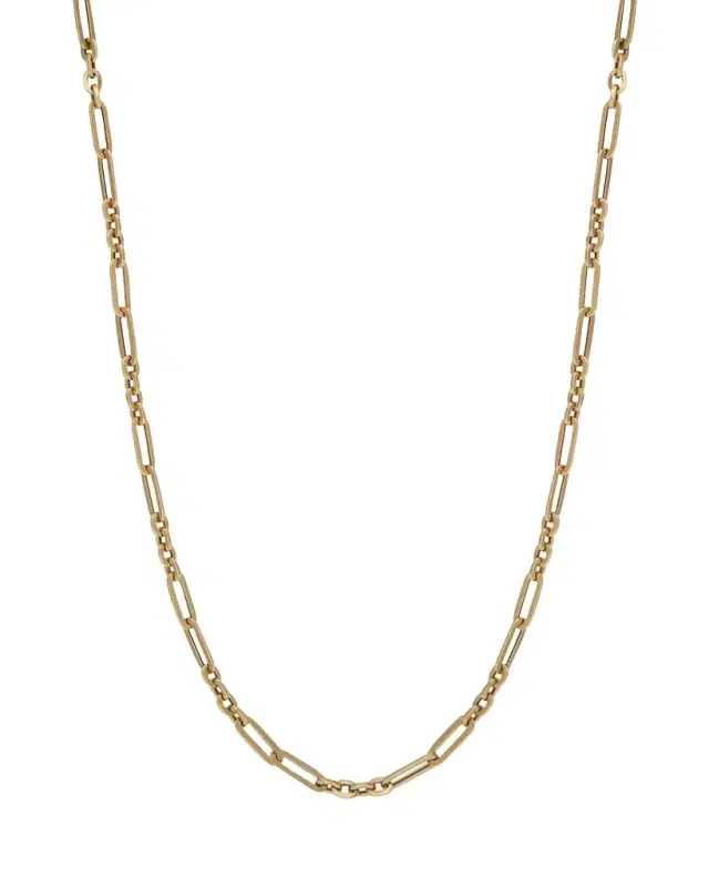 Maura Green Jewelry 14K Yellow Gold Semi-Hollow Fancy Link Chain Necklace, 20"
