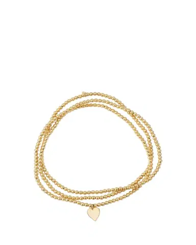 Sydney Evan 14k Yellow Gold Pure Heart Charm & Bead Wrap Bracelet | Thumbnail 1