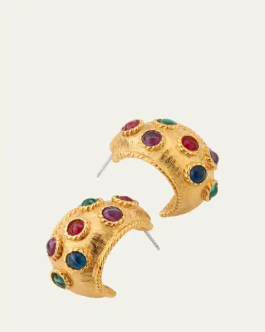 Ben-Amun Byzantine Multi-Stone Hoop Earrings | Thumbnail 3