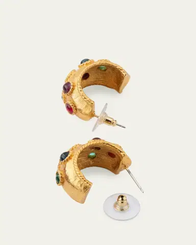 Ben-Amun Byzantine Multi-Stone Hoop Earrings | Thumbnail 4
