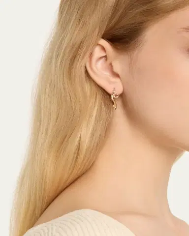 Bea Bongiasca Margherita 9K Yellow Gold & Enamel Daisy Earrings | Thumbnail 2