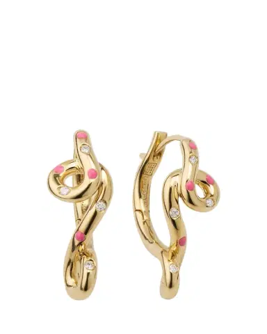 Bea Bongiasca Margherita 9K Yellow Gold & Enamel Daisy Earrings | Thumbnail 1