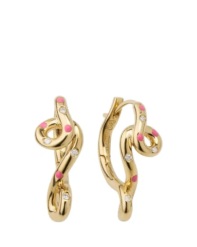 Bea Bongiasca Margherita 9K Yellow Gold & Enamel Daisy Earrings