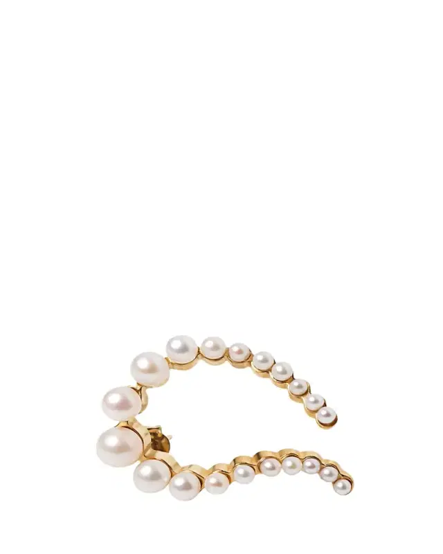 18k Gold Vermeil and Graduated Pearl Earrings