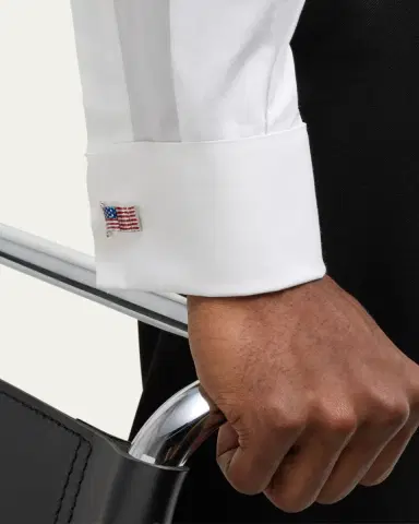 Jan Leslie Men's Sterling Silver Enamel American Flag Cufflinks | Thumbnail 2