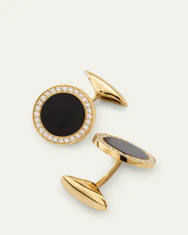 Jan Leslie Men's 18K Rose Gold Mother Of Pearl and Diamond Cufflinks | Thumbnail 4