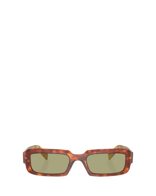 Prada Geometric Logo Acetate & Plastic Rectangle Sunglasses