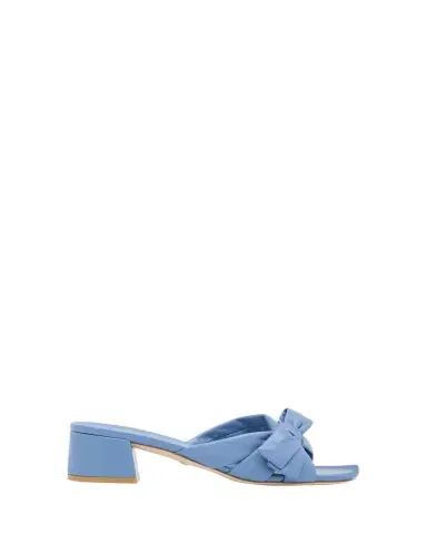 Stuart Weitzman Sofia Lambskin Bow Mule Sandals | Thumbnail 1