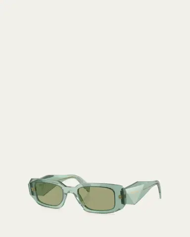 Prada Mirrored Rectangle Acetate Logo Sunglasses | Thumbnail 2