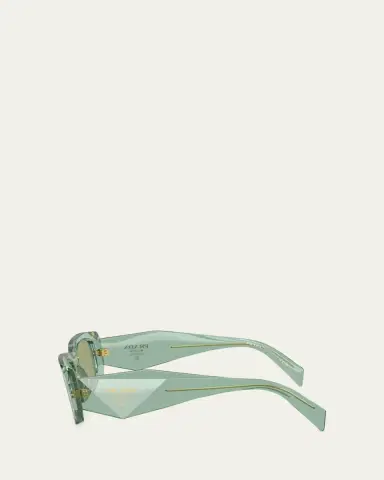 Prada Mirrored Rectangle Acetate Logo Sunglasses | Thumbnail 3