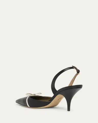 Ferragamo Gylla Bicolor Leather Bow Slingback Pumps | Thumbnail 2