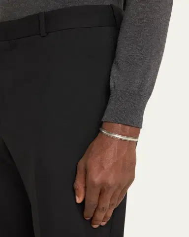 Jan Leslie Men's Sterling Silver Feather-Trim Cuff Bracelet | Thumbnail 4