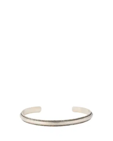 Jan Leslie Men's Sterling Silver Feather-Trim Cuff Bracelet | Thumbnail 1