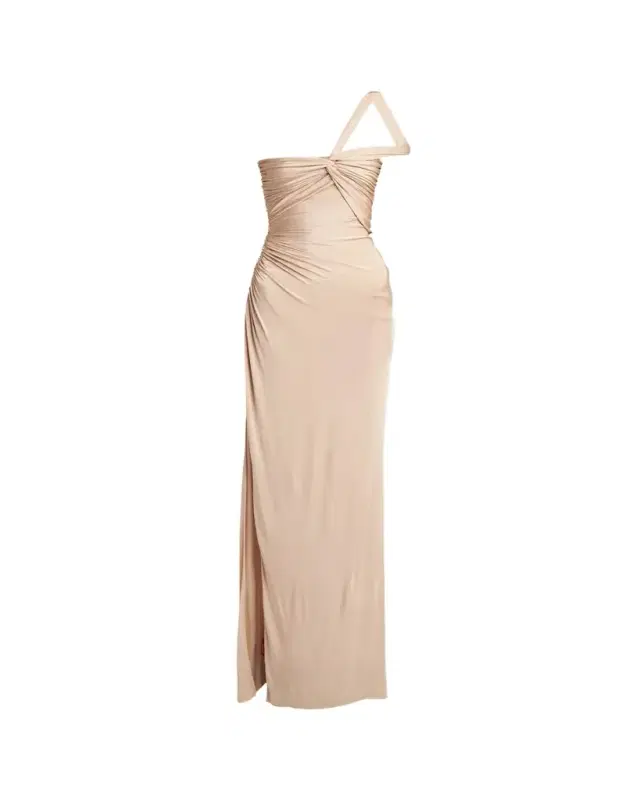 One-Shoulder Ruched Gown