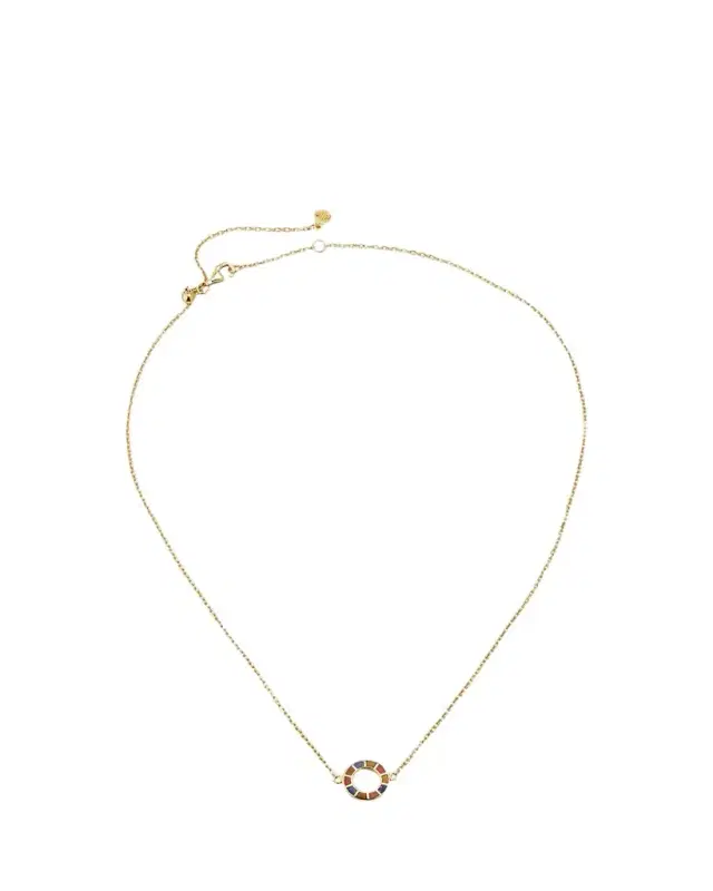 Jan Leslie Lapis, Tigers Eye, and Carnelian Dash Circle Station Necklace