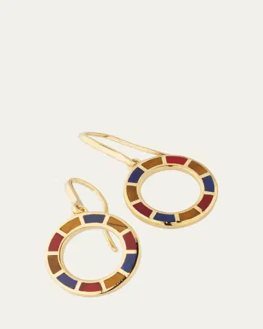 Jan Leslie 18K Gold Plated Dash Circle Drop Earrings | Thumbnail 3