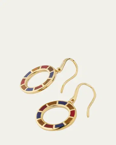 Jan Leslie 18K Gold Plated Dash Circle Drop Earrings | Thumbnail 4