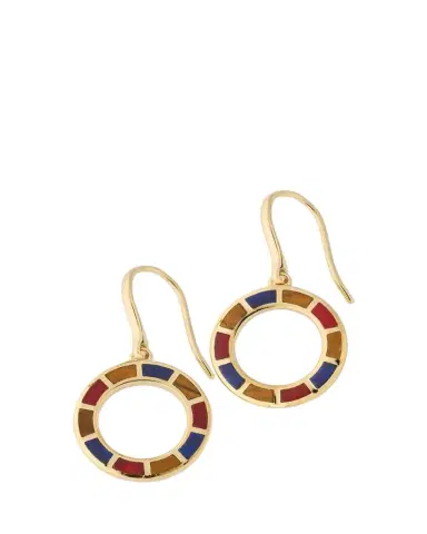 Jan Leslie 18K Gold Plated Dash Circle Drop Earrings | Thumbnail 1