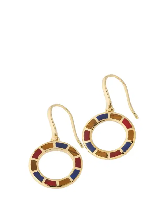 Jan Leslie 18K Gold Plated Dash Circle Drop Earrings