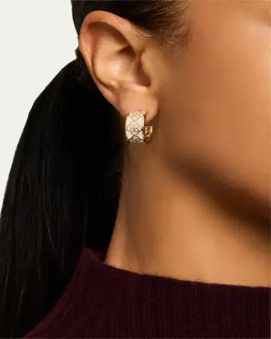 Jan Leslie Petal Gemstone Huggie Earrings | Thumbnail 2