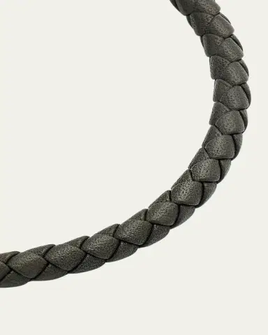 Jan Leslie Men's Woven Leather Bracelet | Thumbnail 3