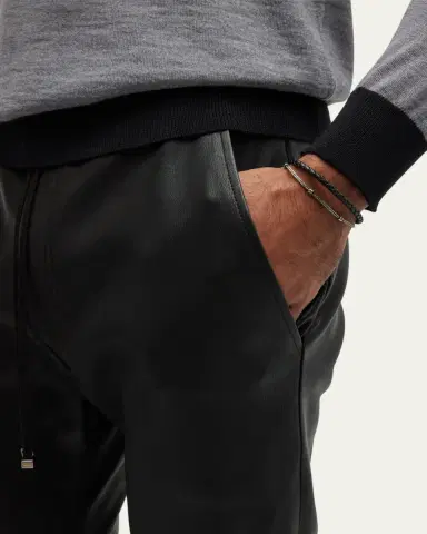 Jan Leslie Men's Magnetic Woven Leather Bracelet | Thumbnail 2